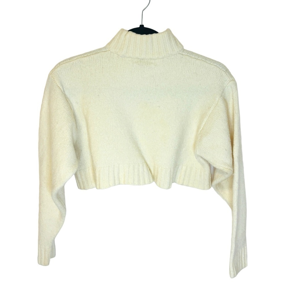 ARITZIA Wilfred Cream Cropped Sweater Merino Wool Size Small - Picture 8 of 9